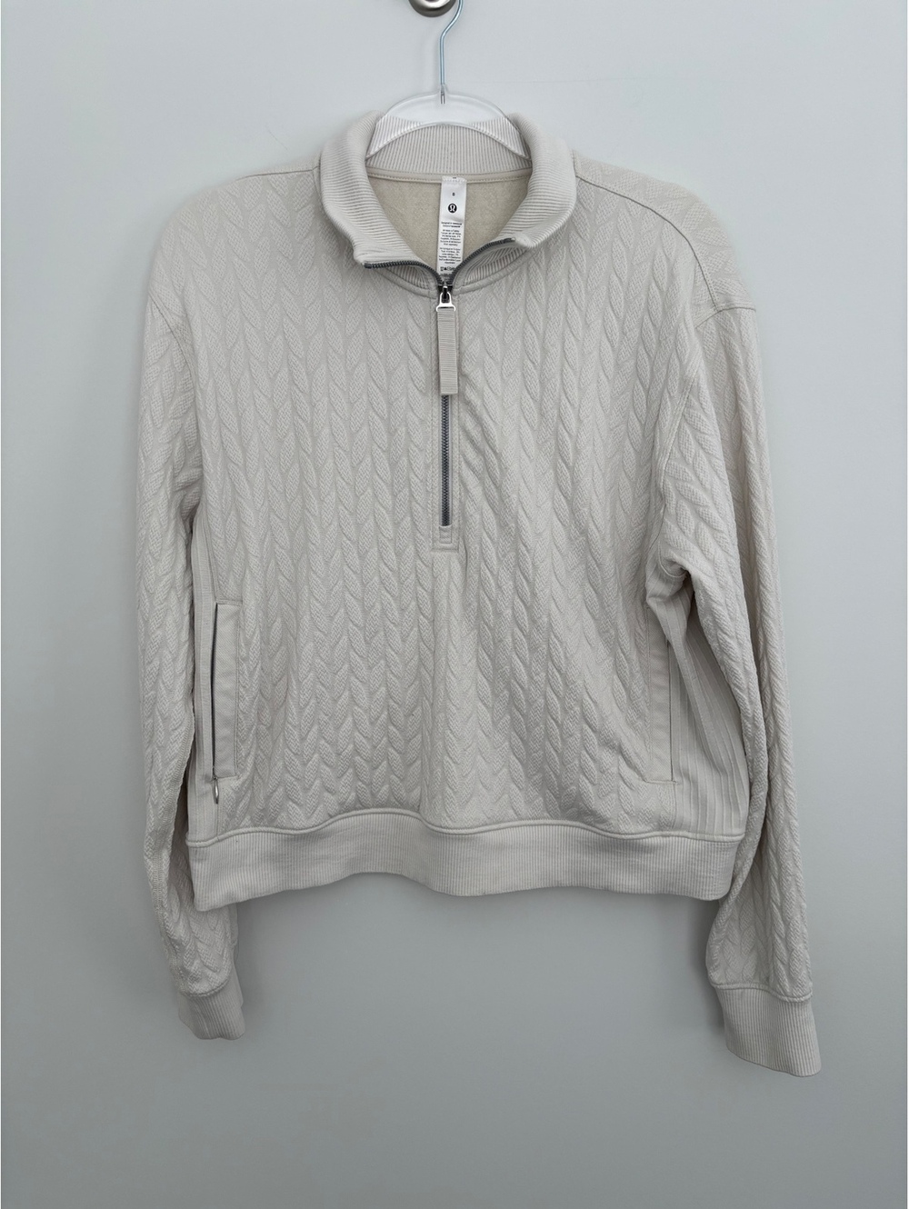 Lululemon off white quarter zip size 8